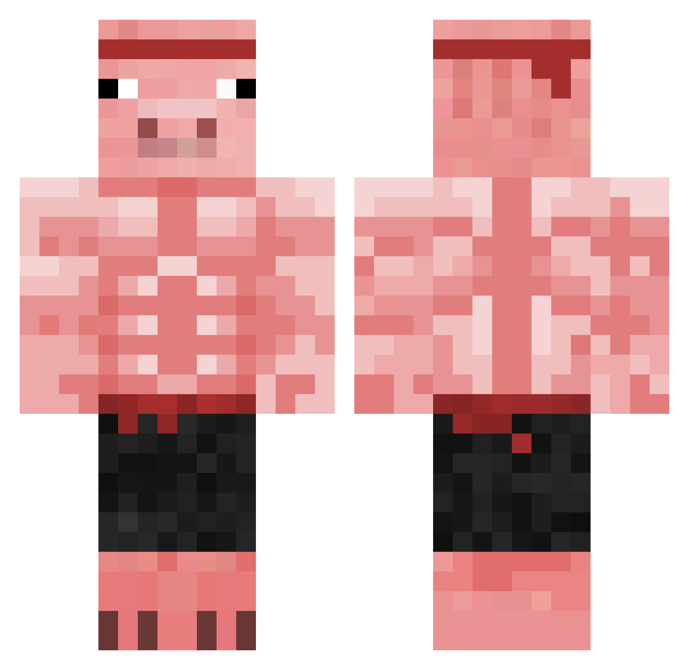 xakjoncon Minecraft skin, front and back view