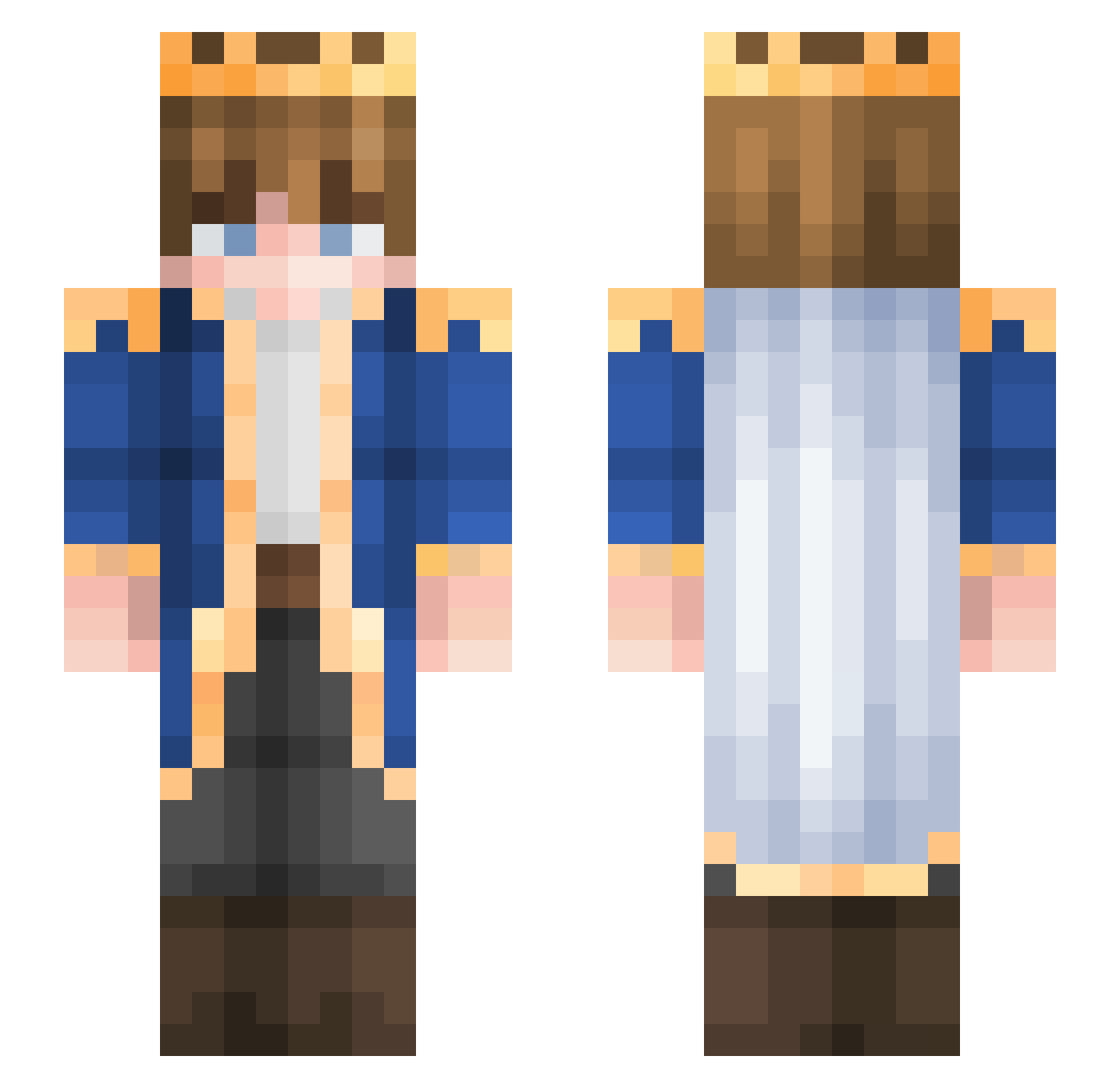 AtakanU Minecraft skin, front and back view