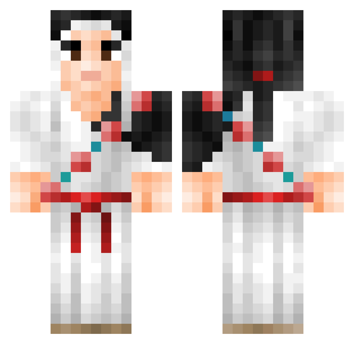 dprb Minecraft skin, front and back view