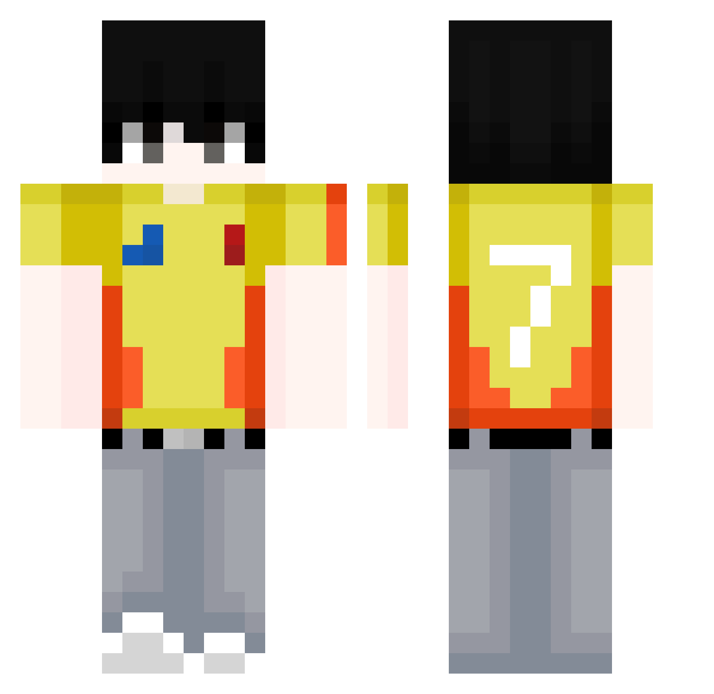 JON1127 Minecraft skin, front and back view
