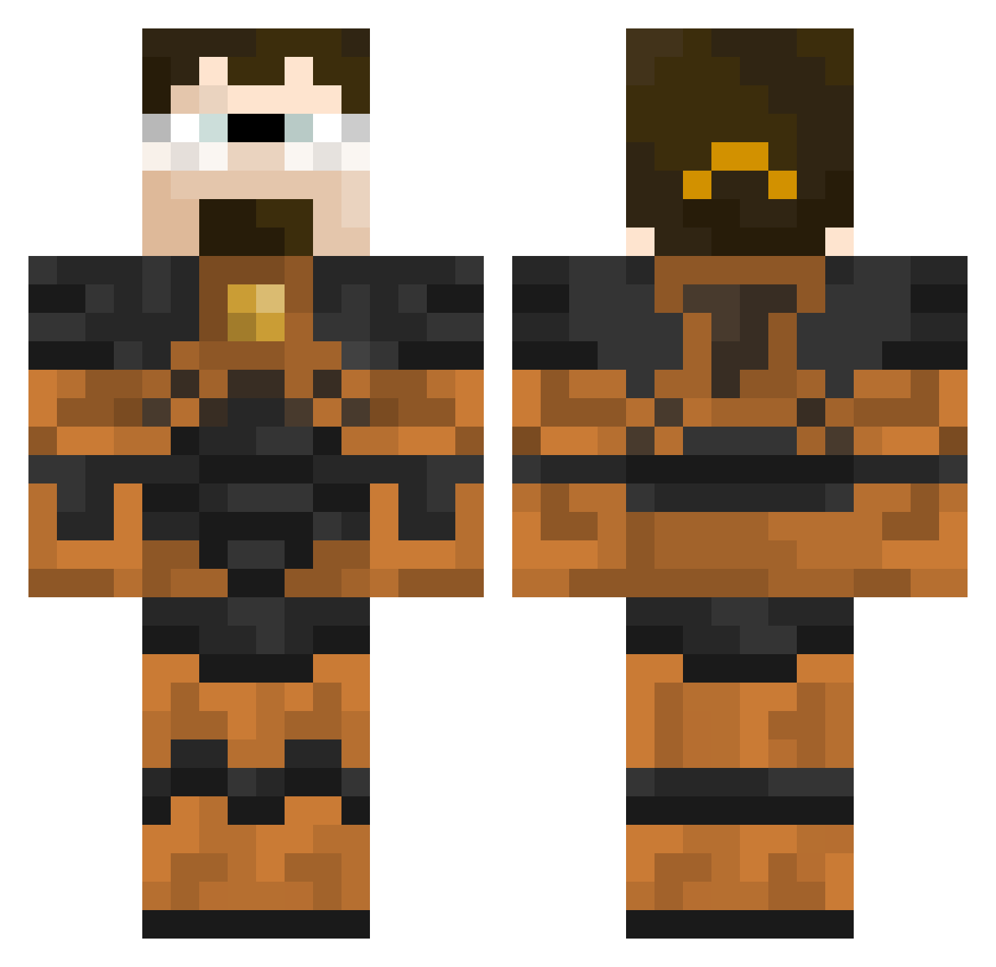 Raddo Minecraft skin, front and back view