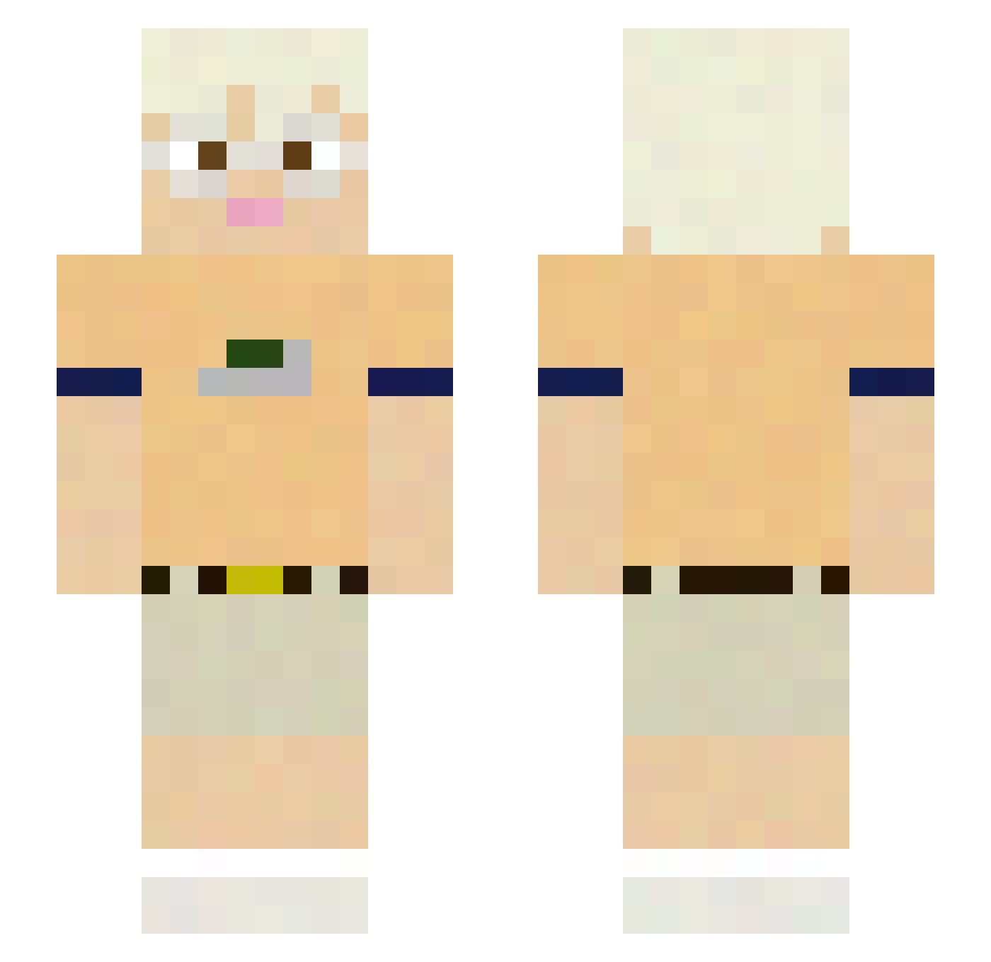 rolyblanco Minecraft skin, front and back view