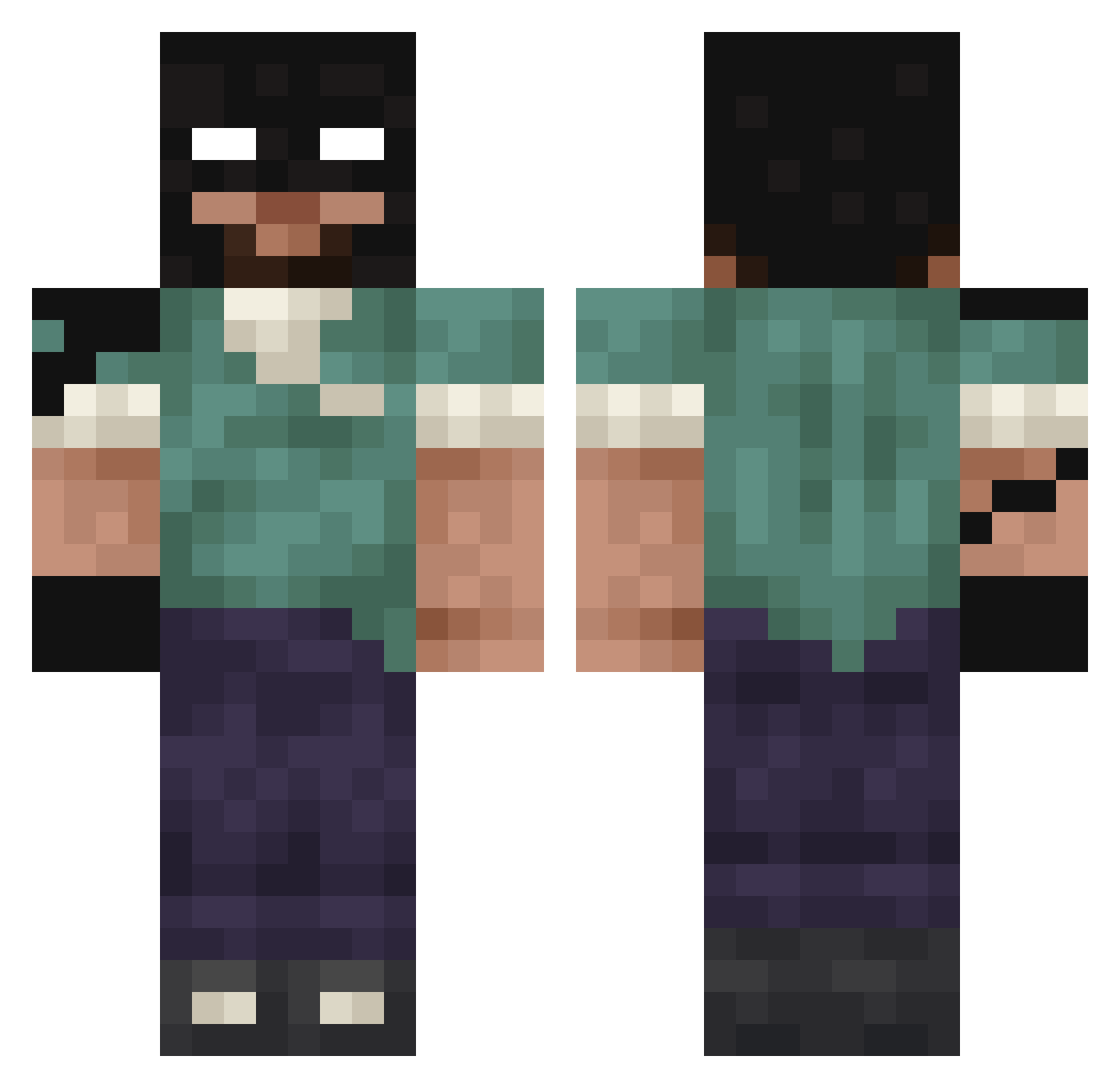 Creekz911 Minecraft skin, front and back view