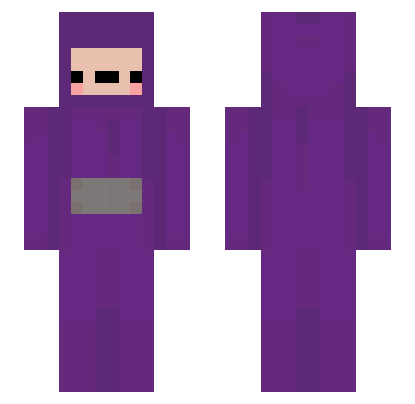hostedaft Minecraft skin, front and back view