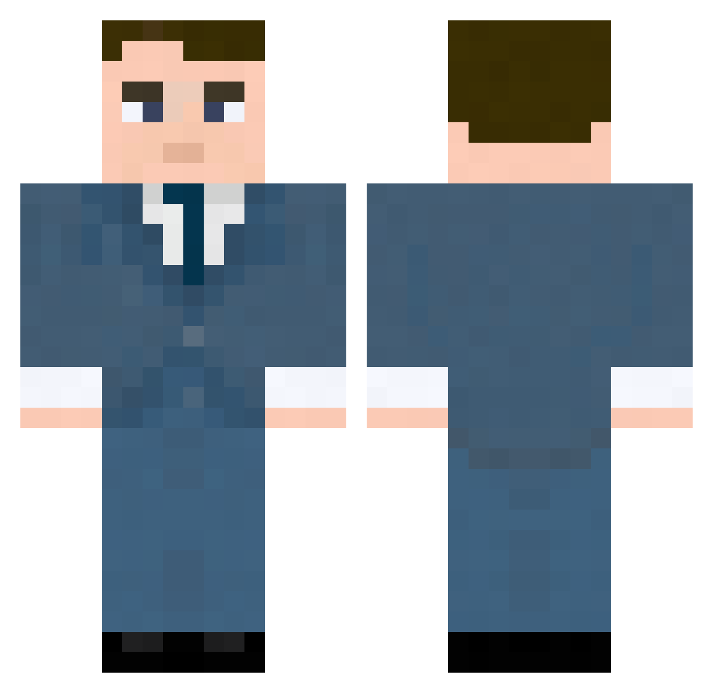 SteveTheBaller Minecraft skin, front and back view