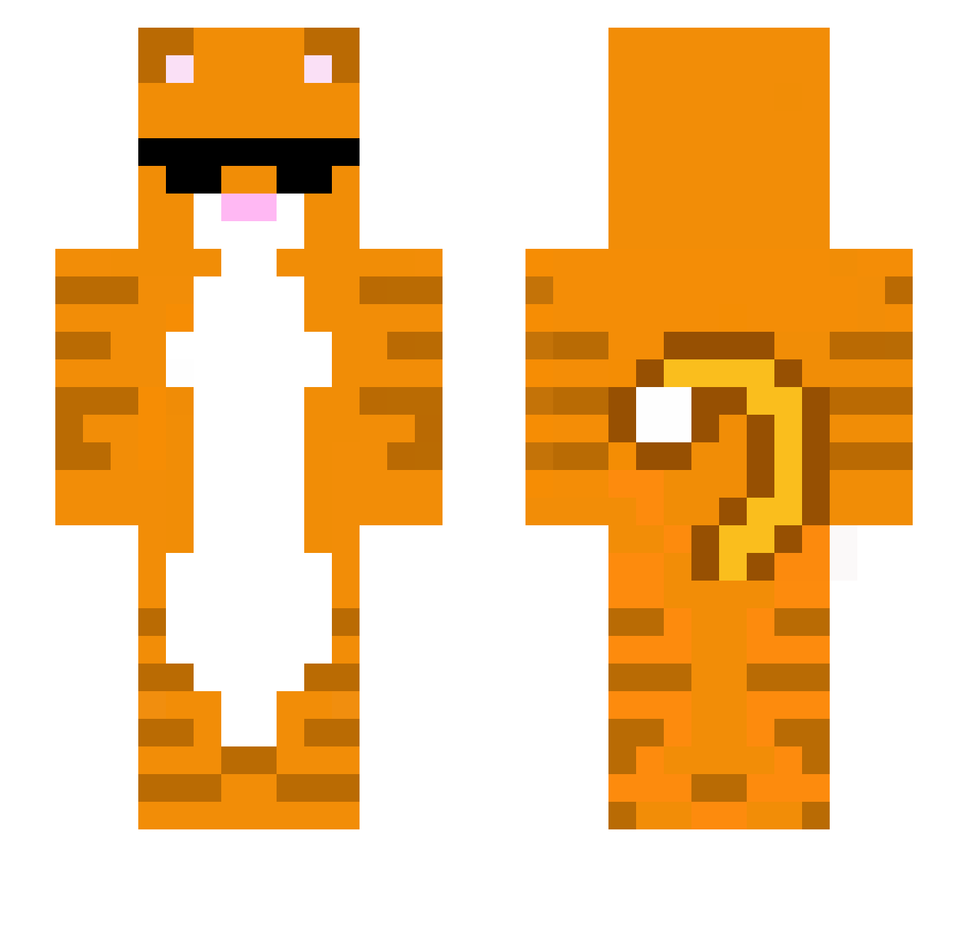 stutin Minecraft skin, front and back view