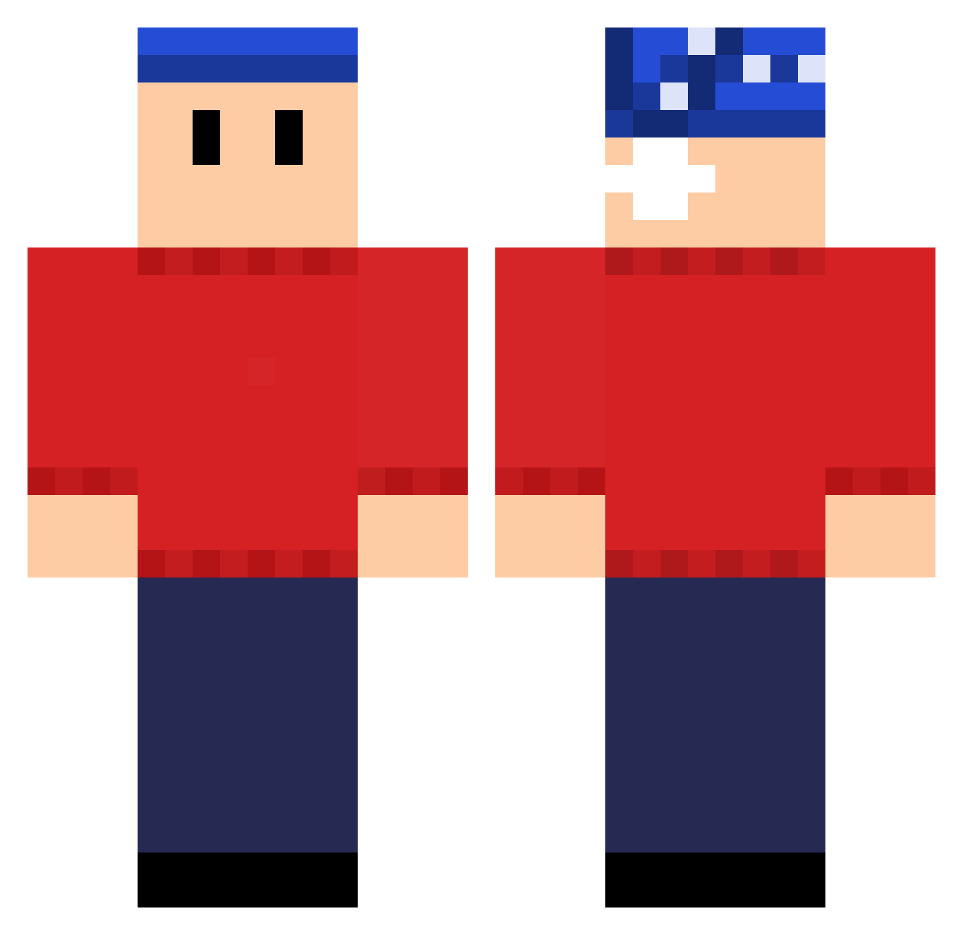 UnderScoreNL Minecraft skin, front and back view
