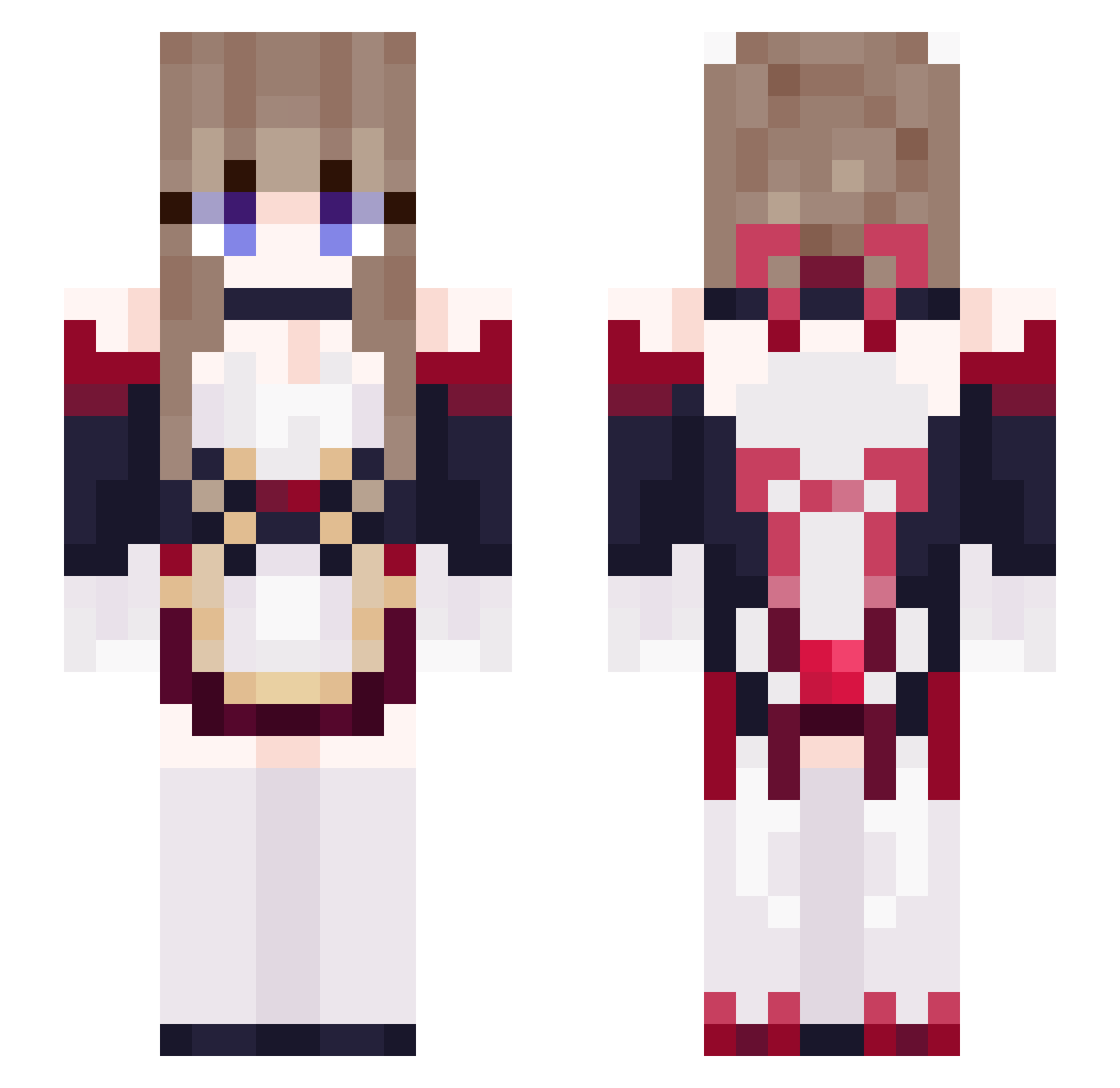 SeraSoar Minecraft skin, front and back view