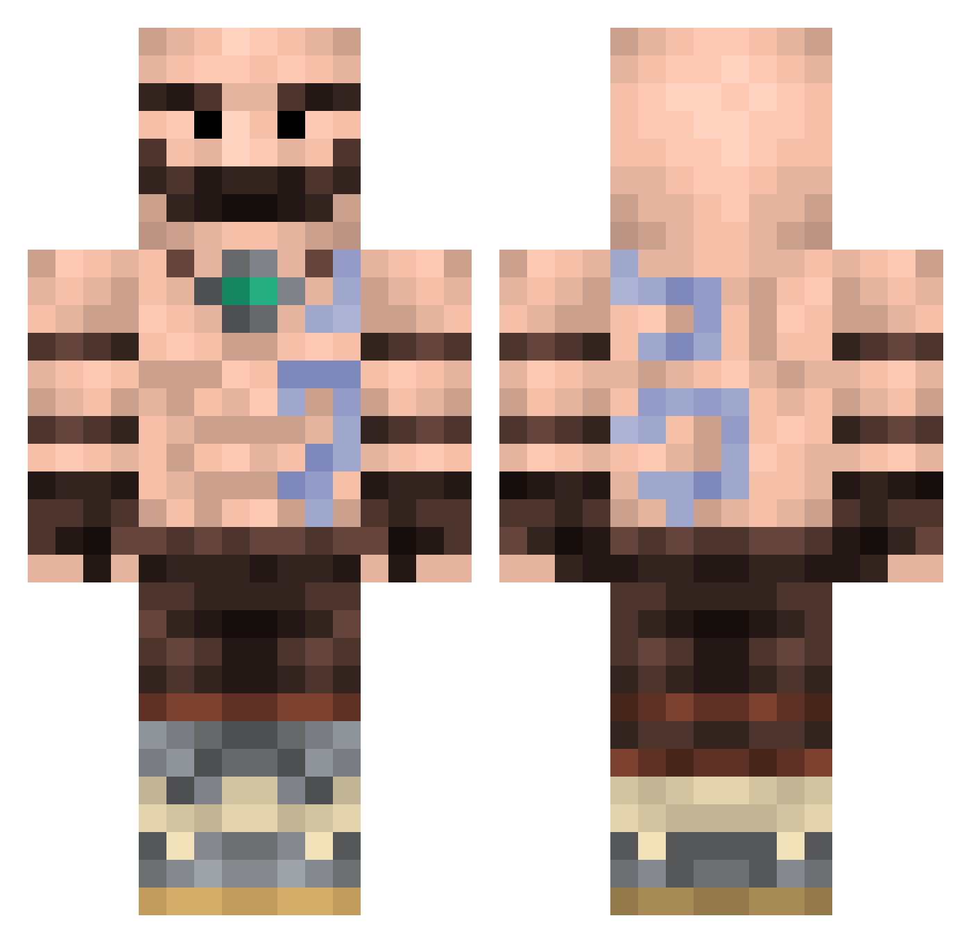Nissefis Minecraft skin, front and back view