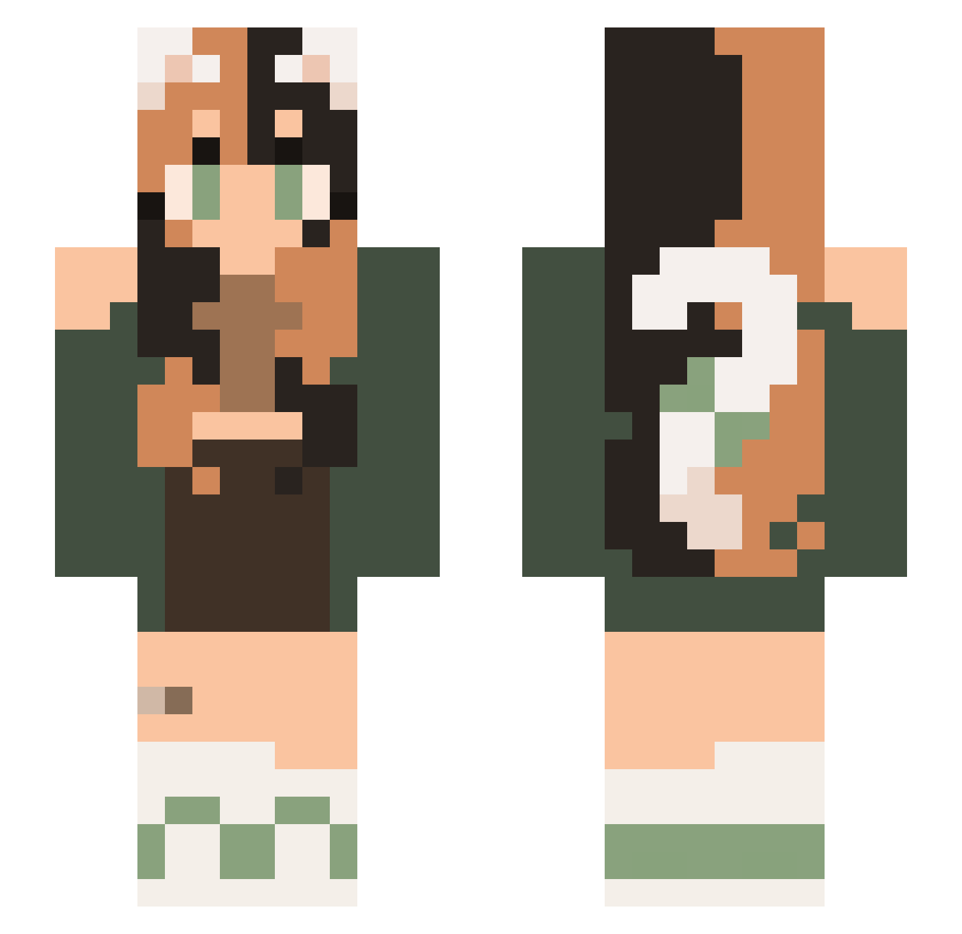 nekonitaa Minecraft skin, front and back view