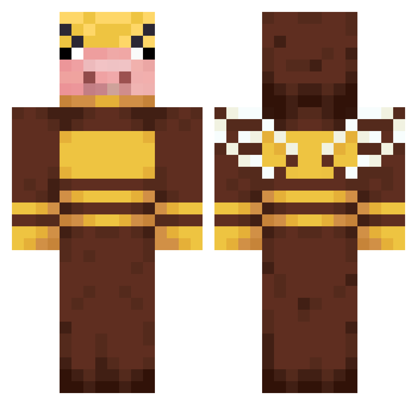 vxrbiesta Minecraft skin, front and back view