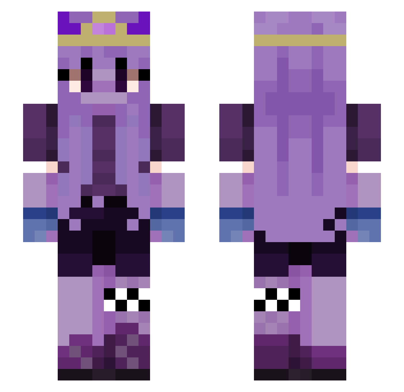 wemmieYuzu Minecraft skin, front and back view
