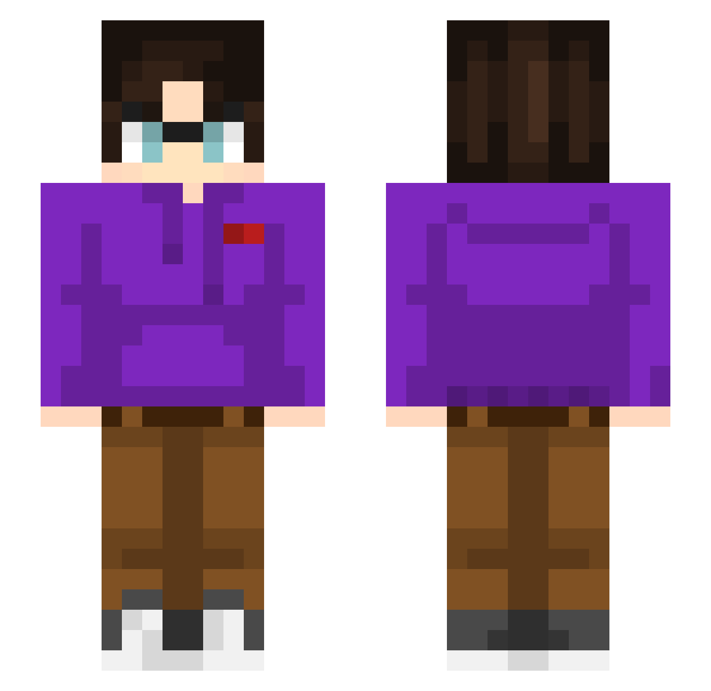 pought Minecraft skin, front and back view