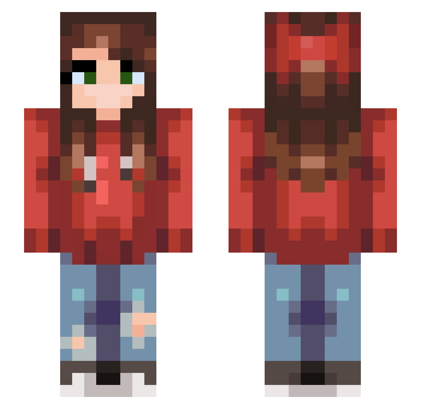 EmyLee Minecraft skin, front and back view