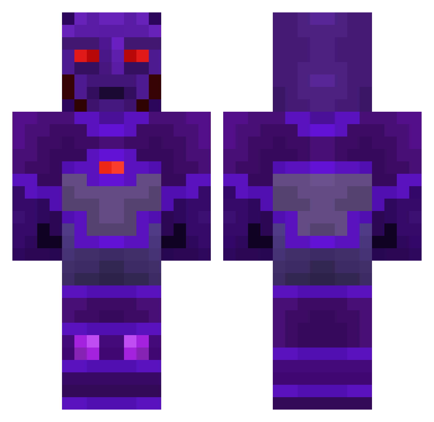 Nwhoo Minecraft skin, front and back view