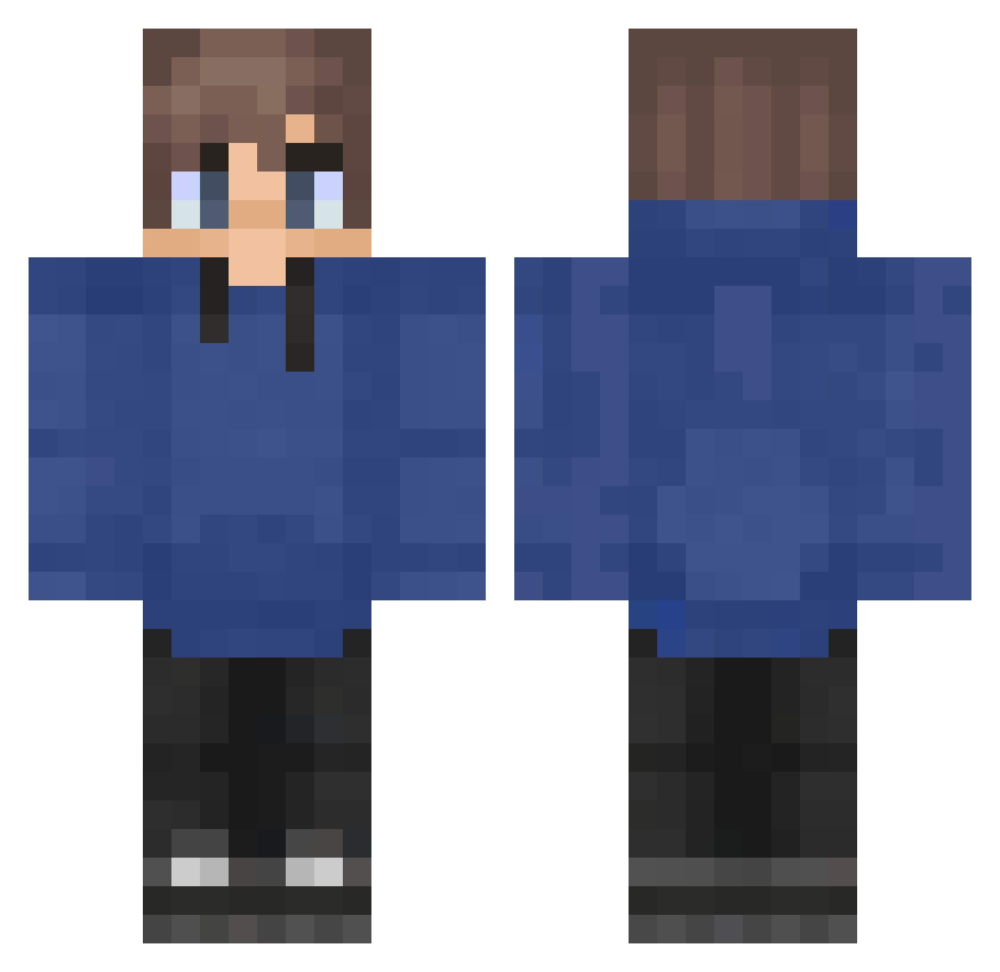 Rayage Minecraft skin, front and back view