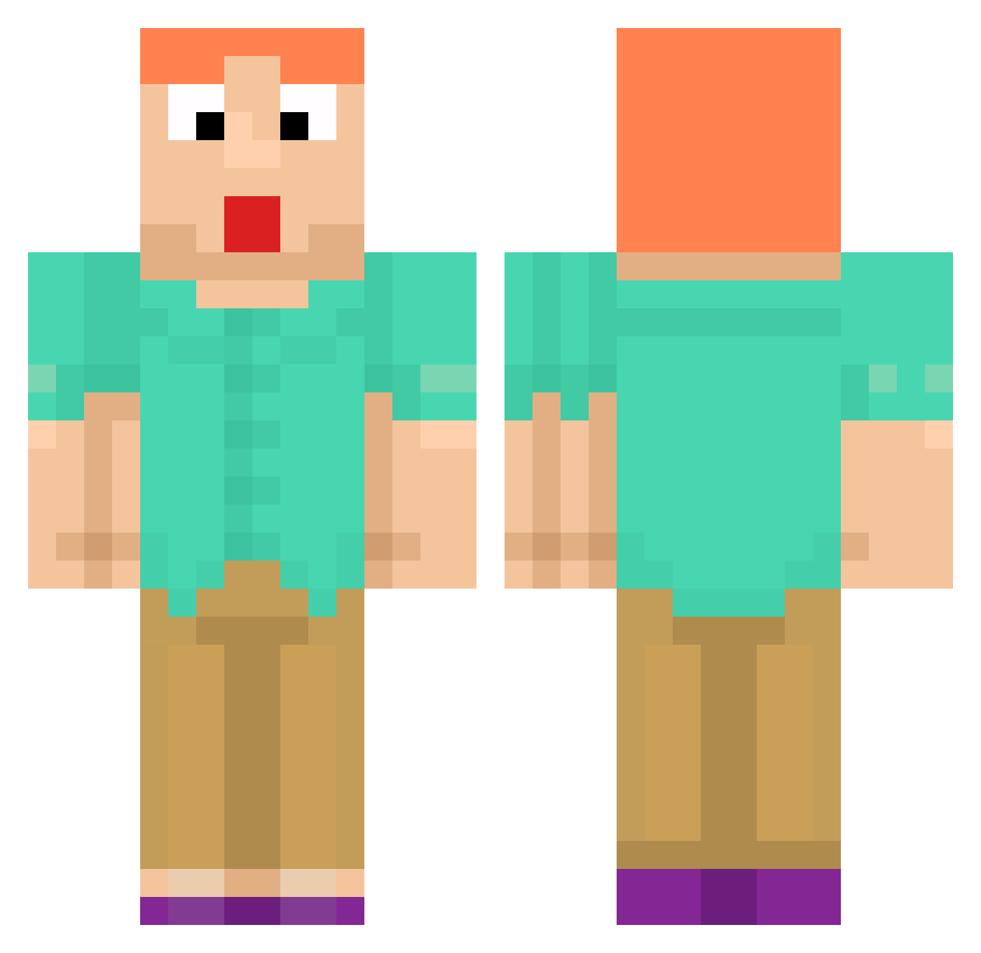 _SophieAnderson_ Minecraft skin, front and back view