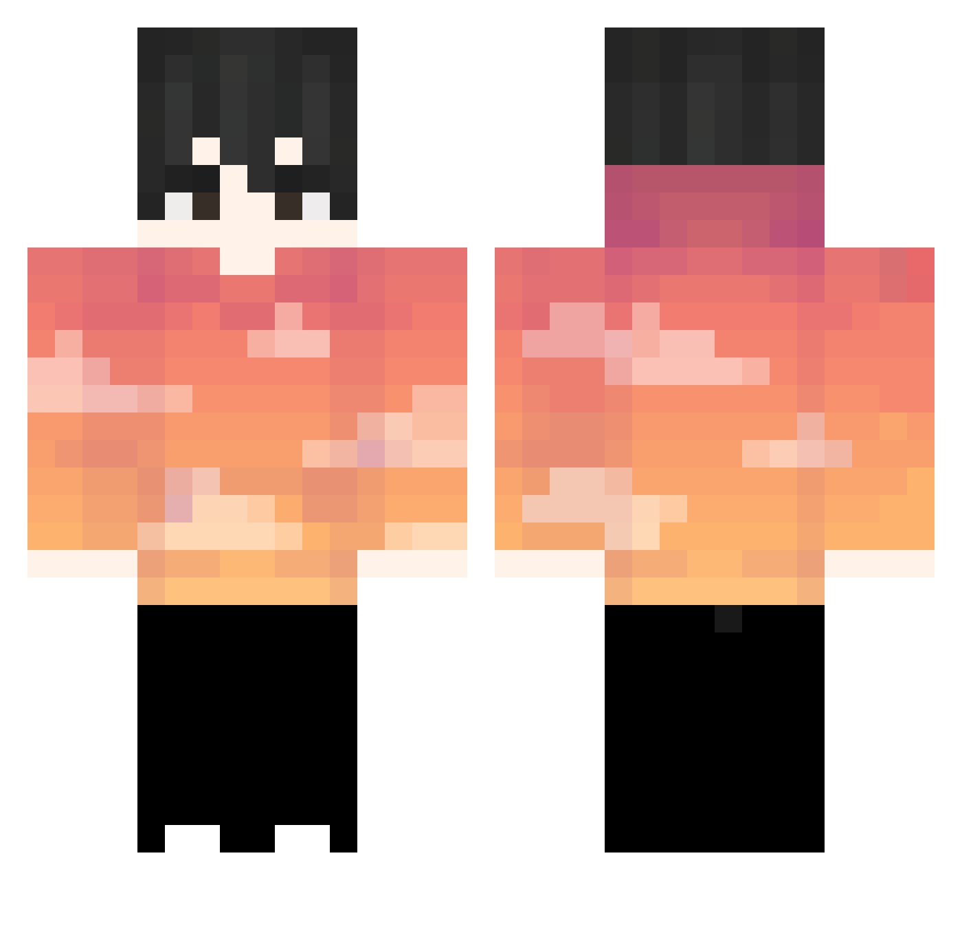 LuiSVD737 Minecraft skin, front and back view