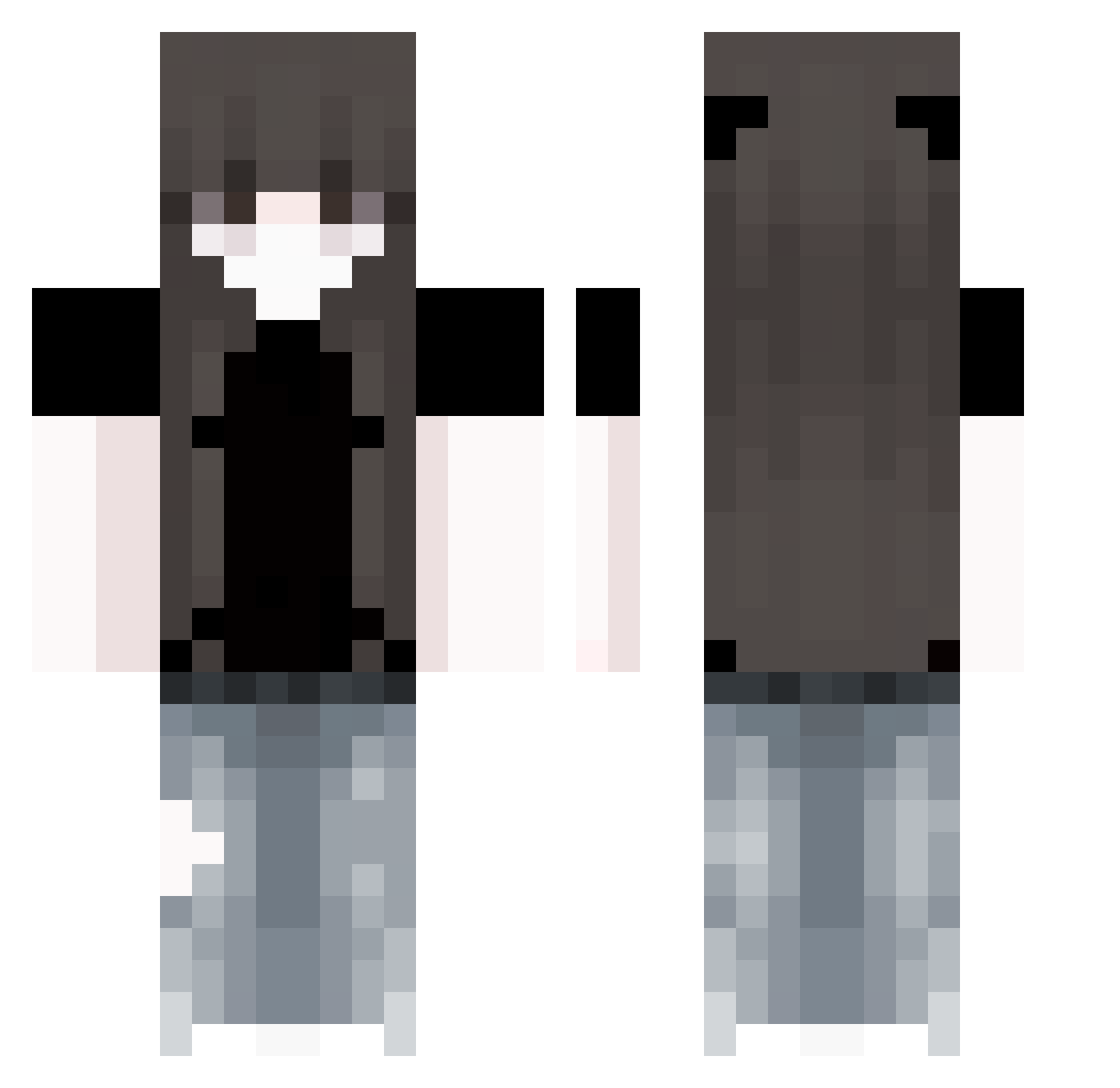 reikaamii Minecraft skin, front and back view