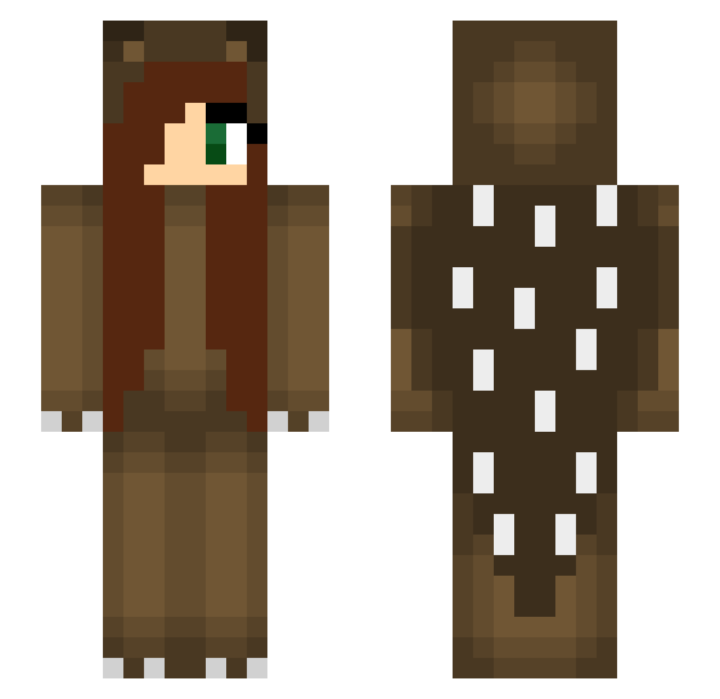 Dana_Mkdnsk Minecraft skin, front and back view