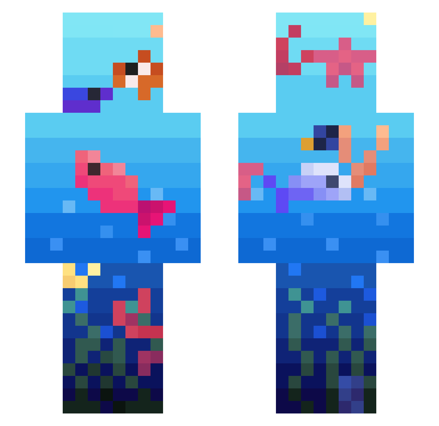 Morsso Minecraft skin, front and back view