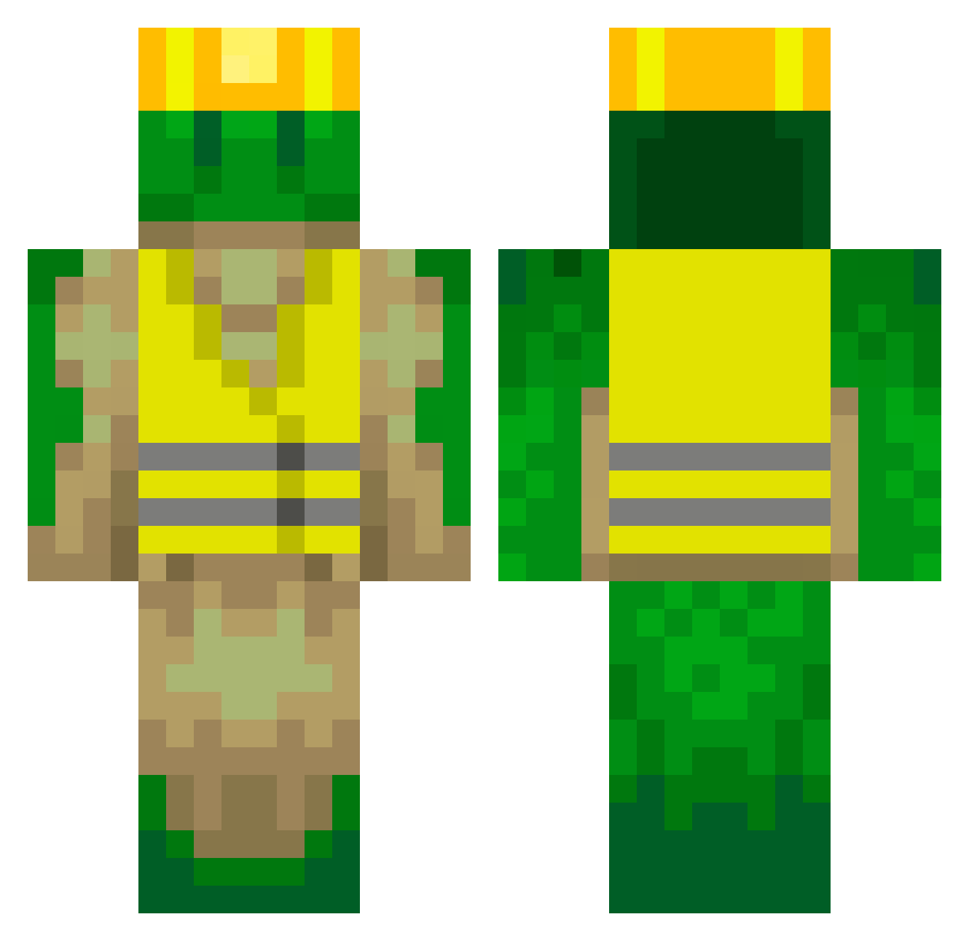 raen2037 Minecraft skin, front and back view