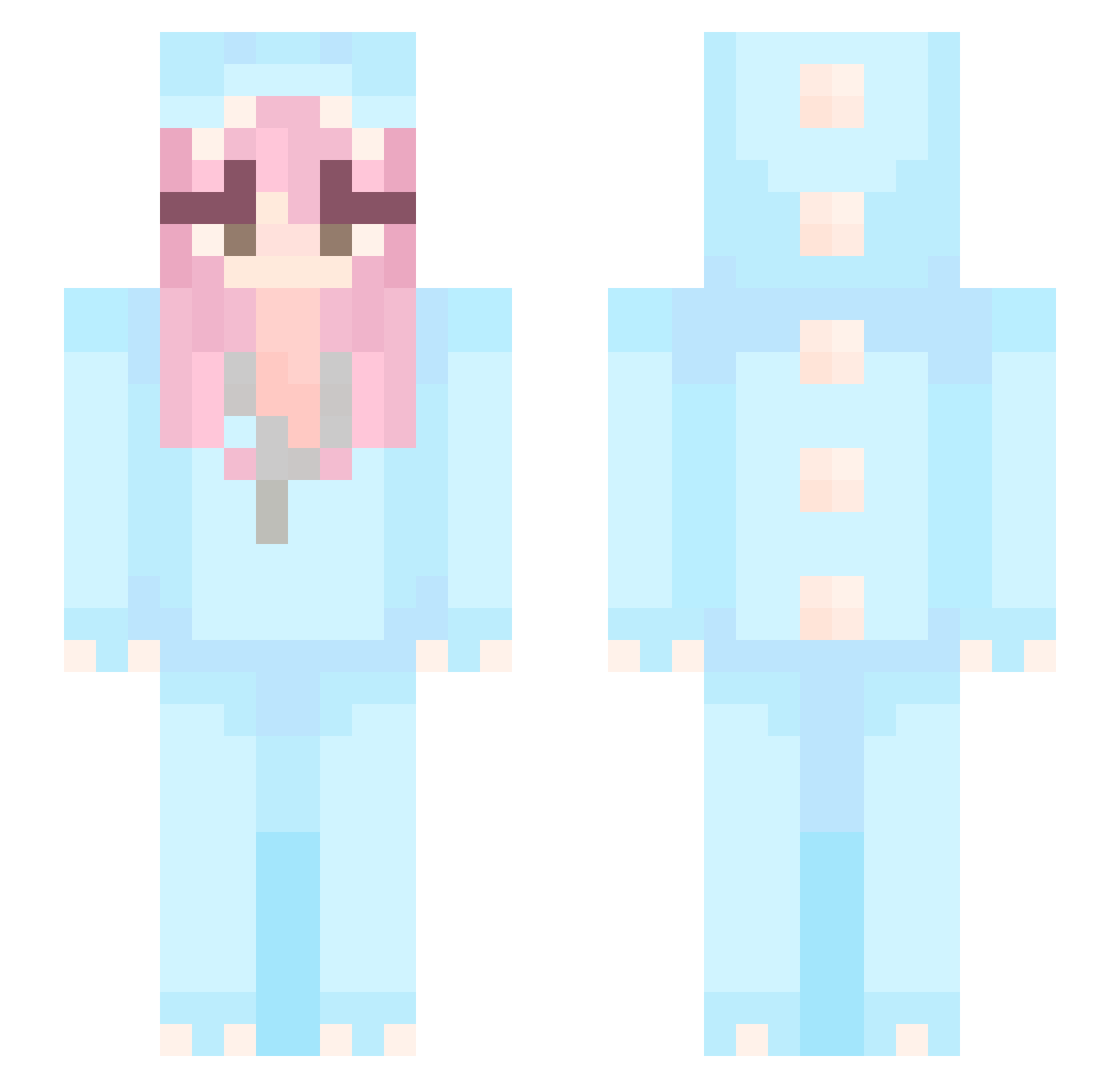 Murderkiller19 Minecraft skin, front and back view