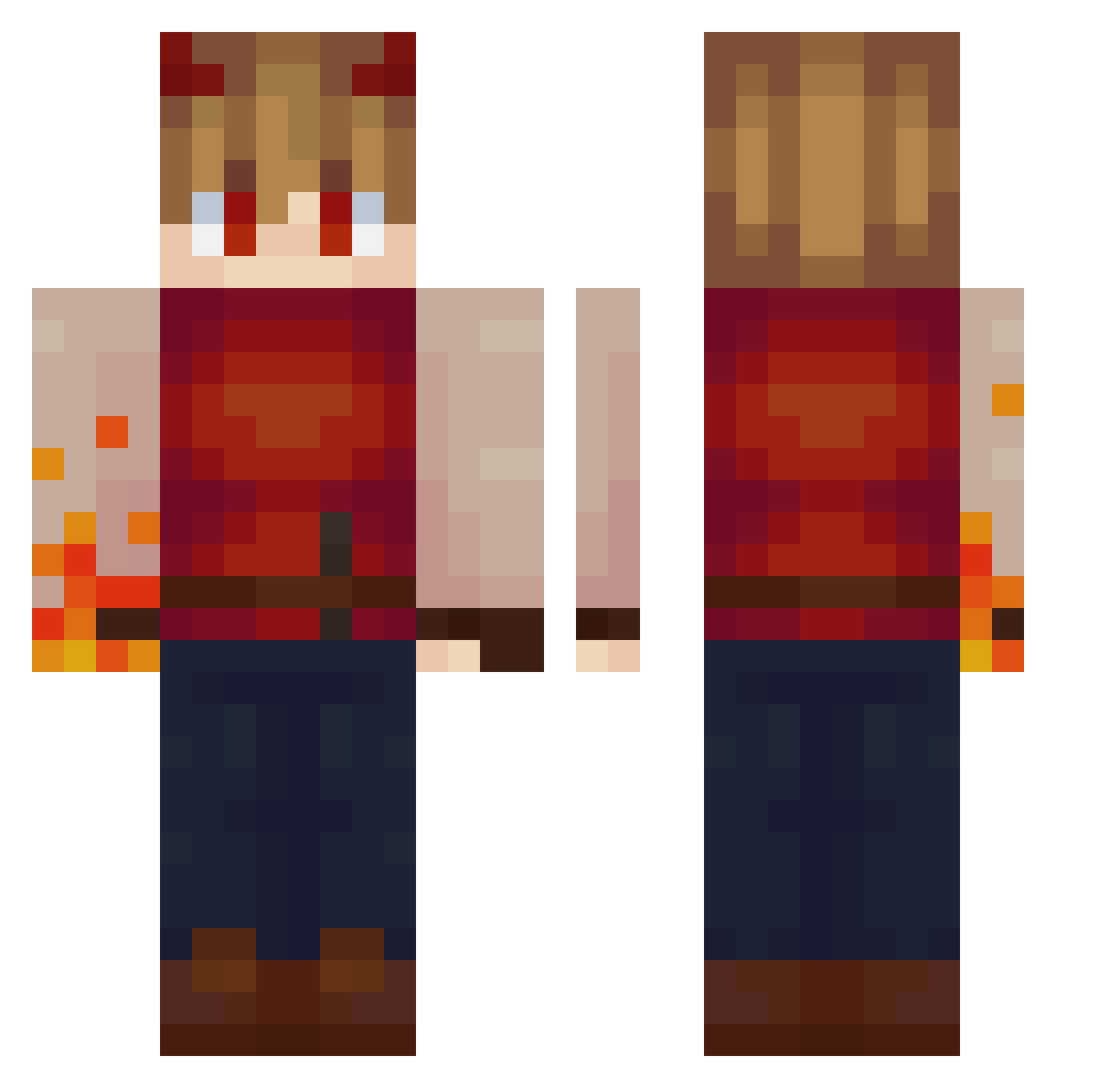 ZulZayd Minecraft skin, front and back view