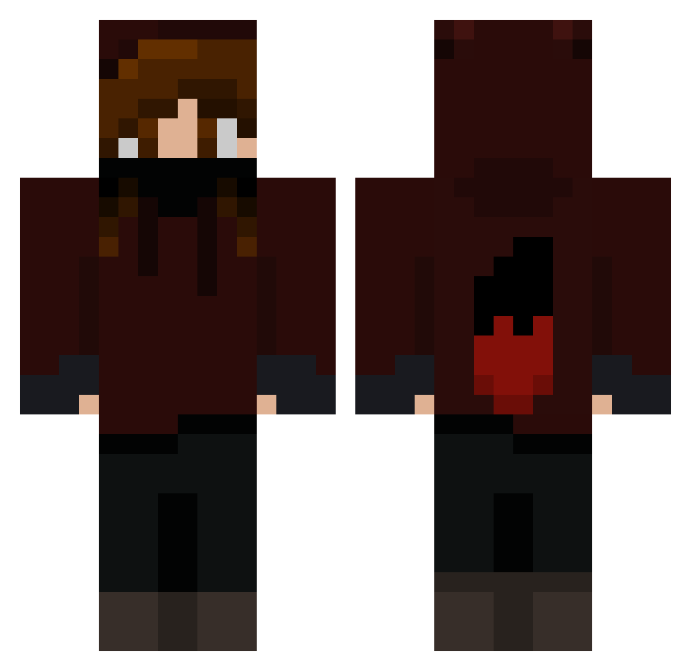 Kurayamixl Minecraft skin, front and back view