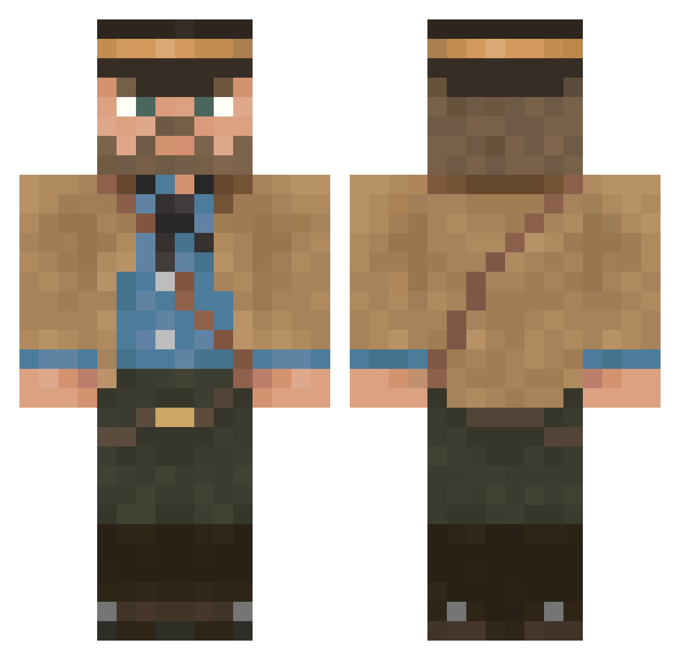 Nisho Minecraft skin, front and back view