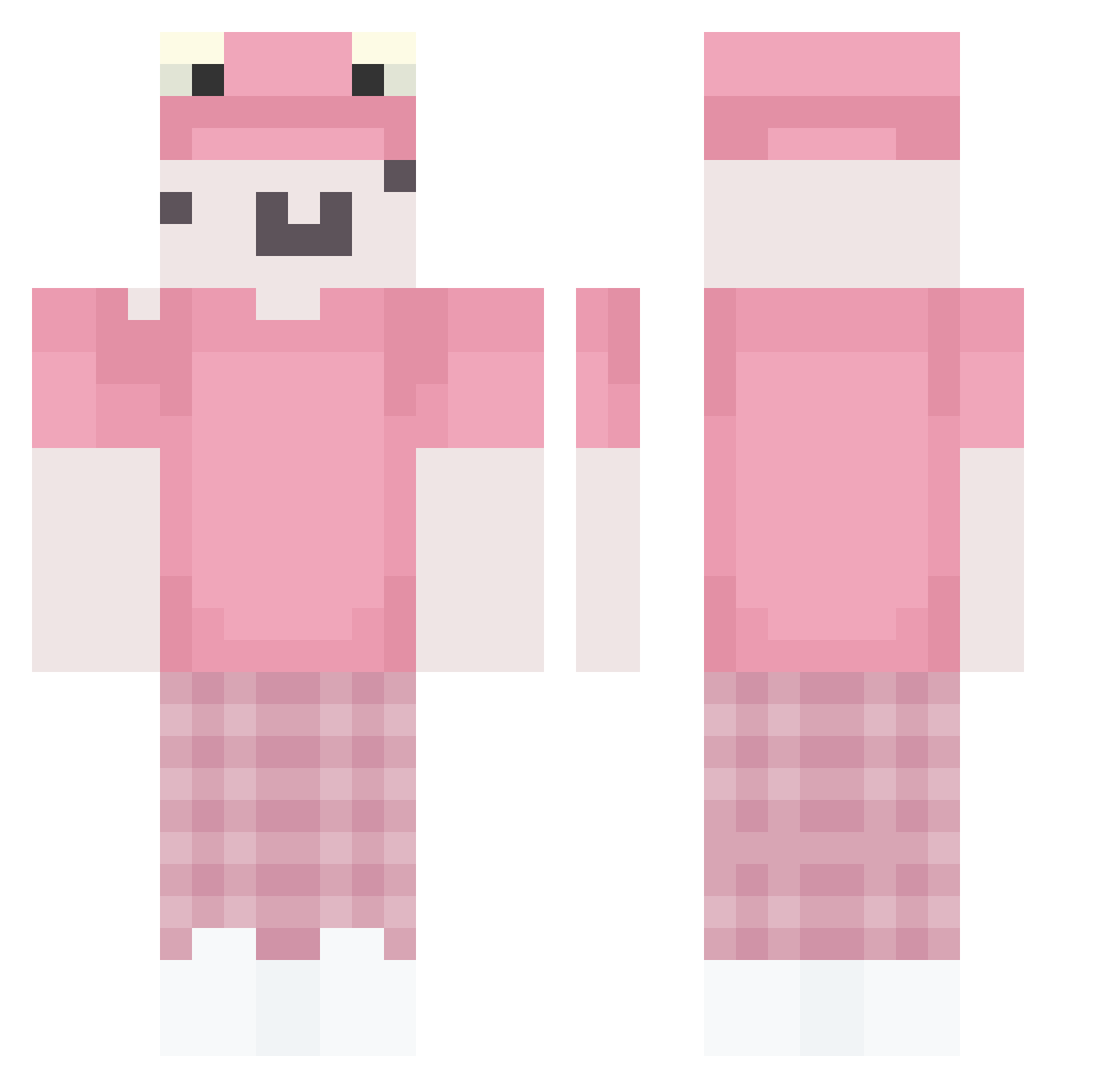 qwoshi Minecraft skin, front and back view