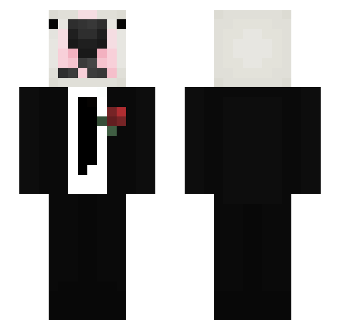 1nfg Minecraft skin, front and back view