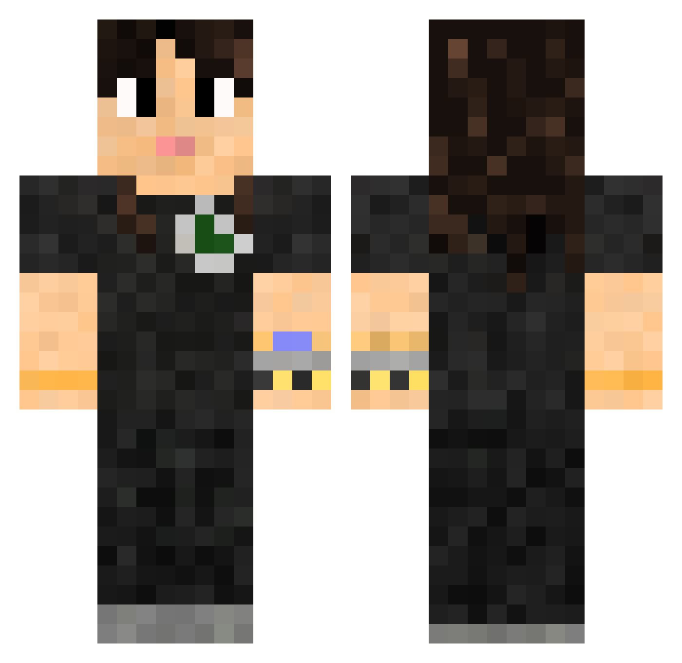 brewniez Minecraft skin, front and back view
