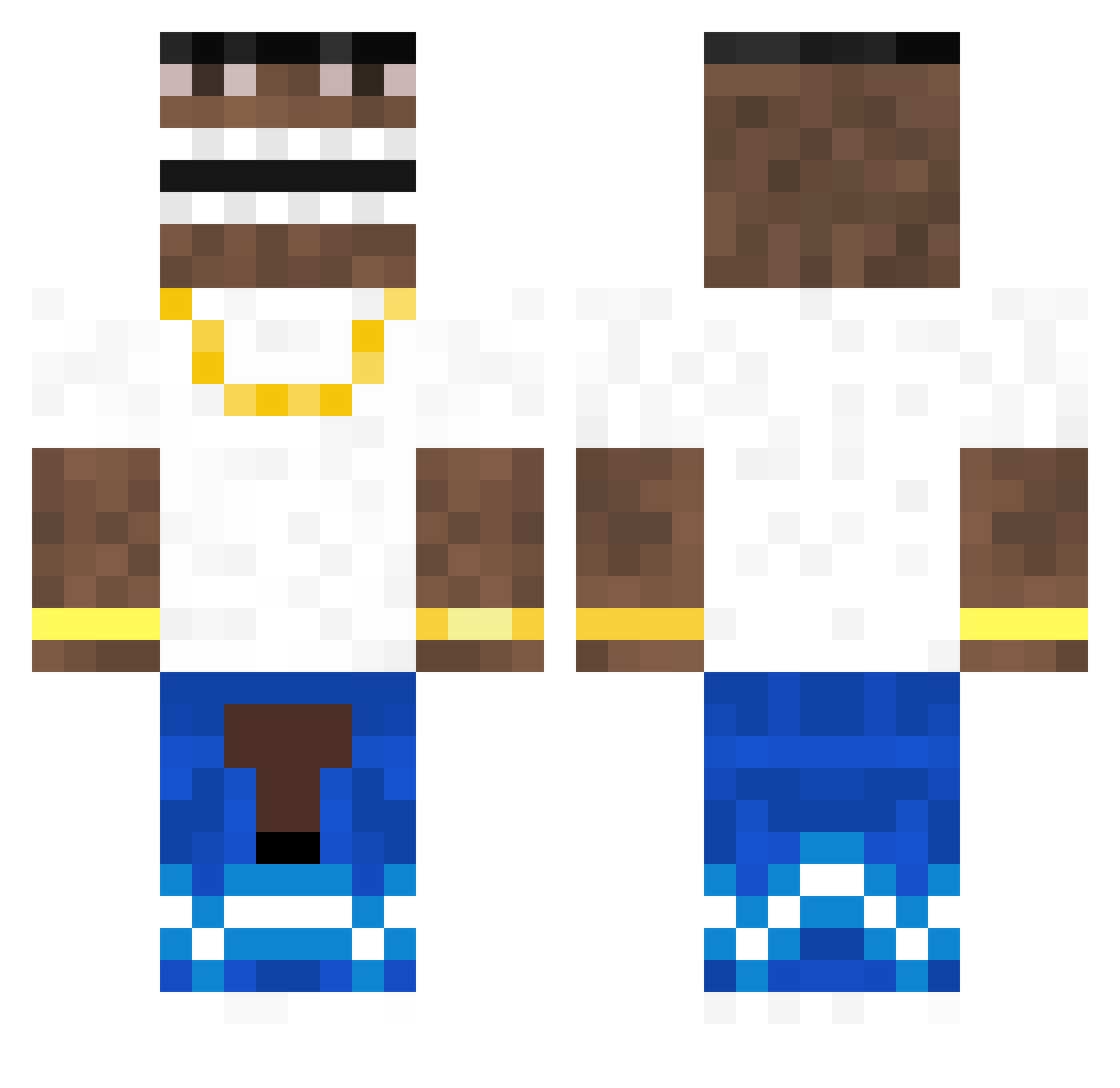 Thiyon Minecraft skin, front and back view