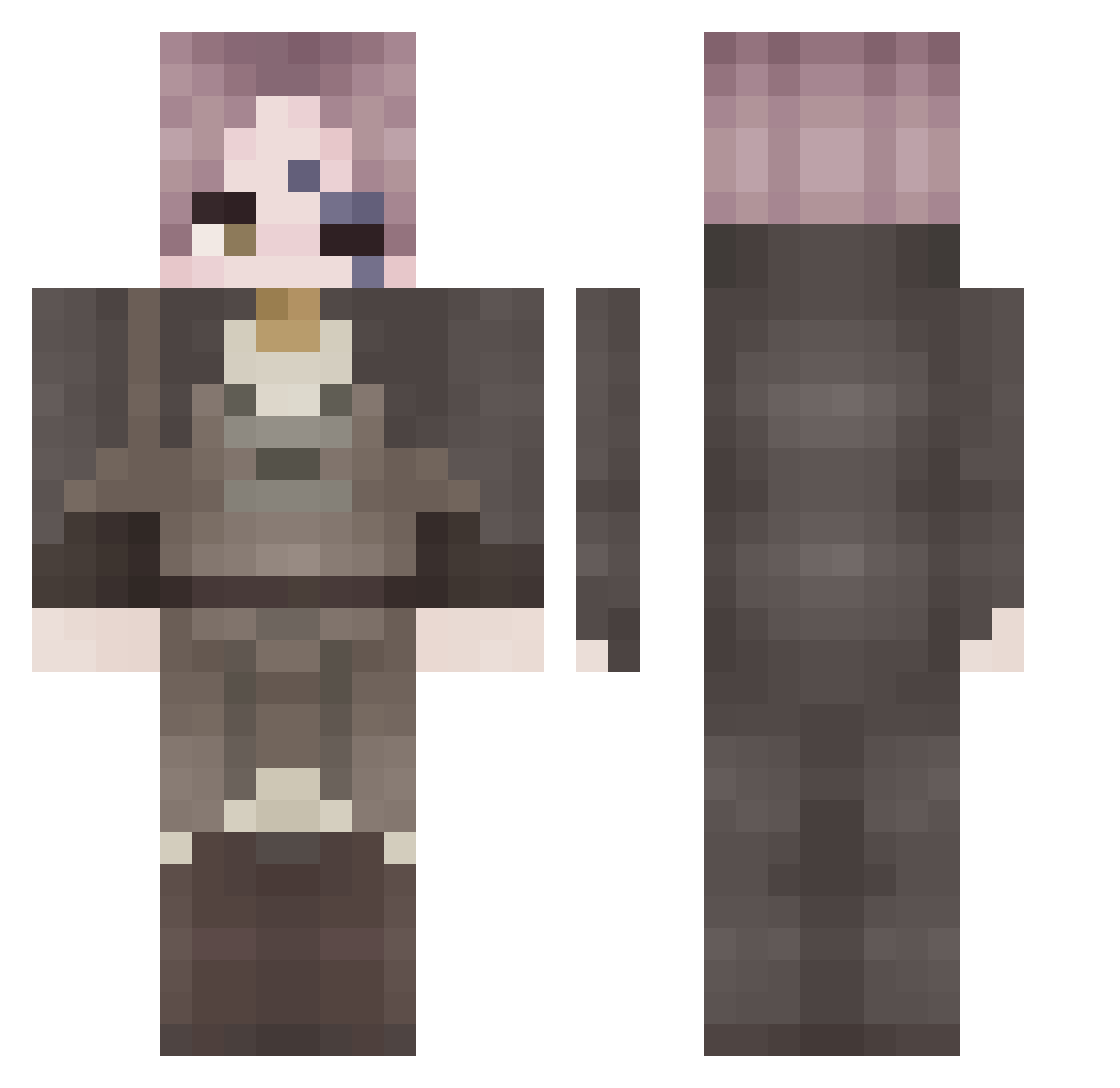 Arthuronio Minecraft skin, front and back view