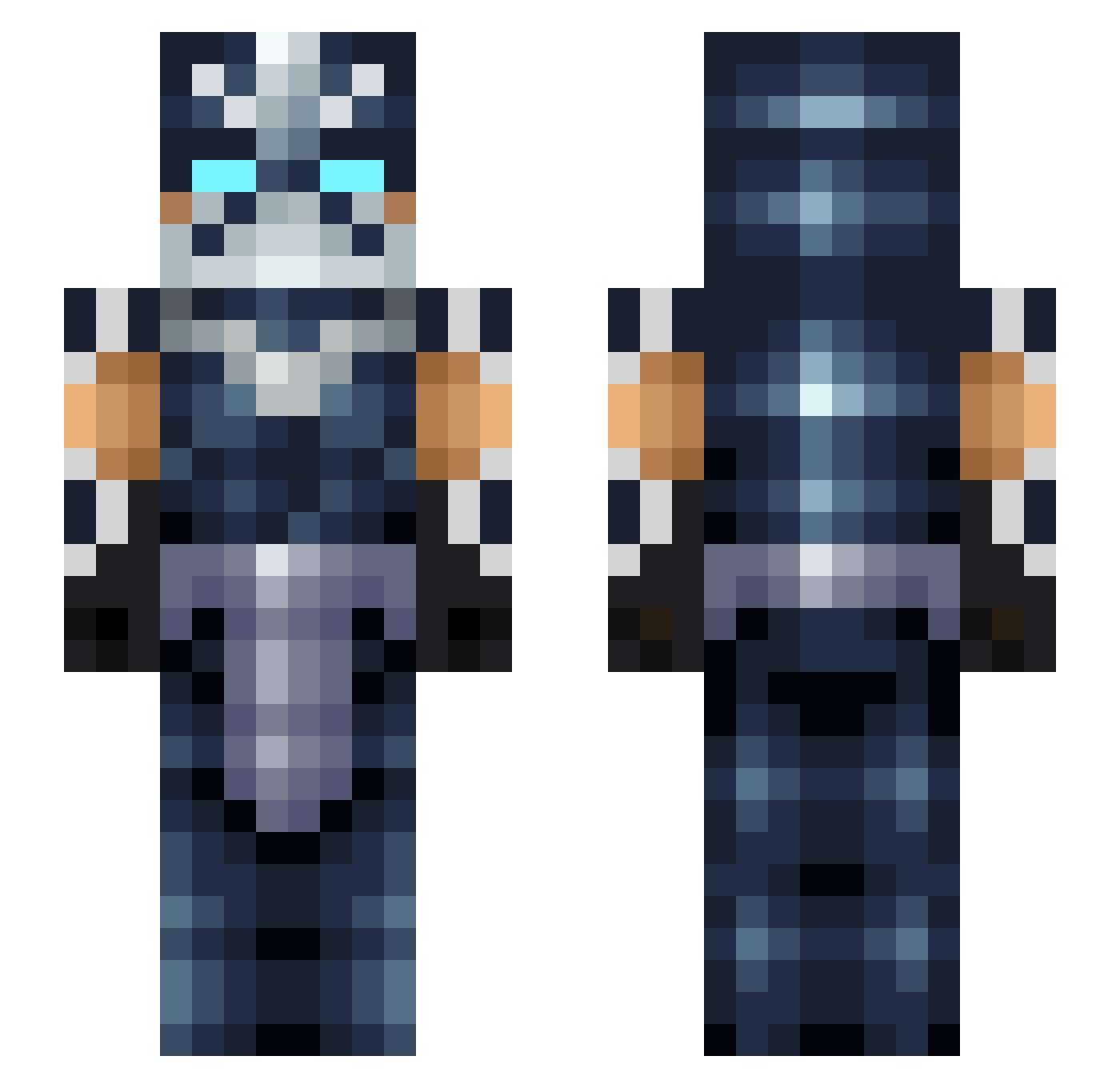 StandDark Minecraft skin, front and back view