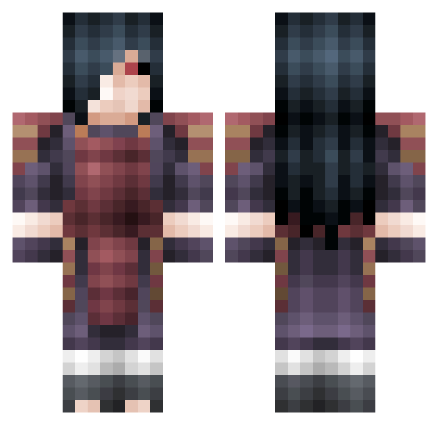 CornerPerson Minecraft skin, front and back view