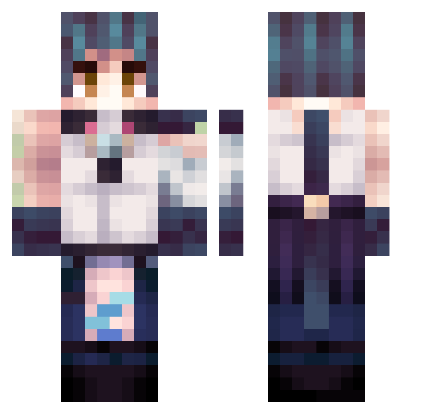 MC139 Minecraft skin, front and back view