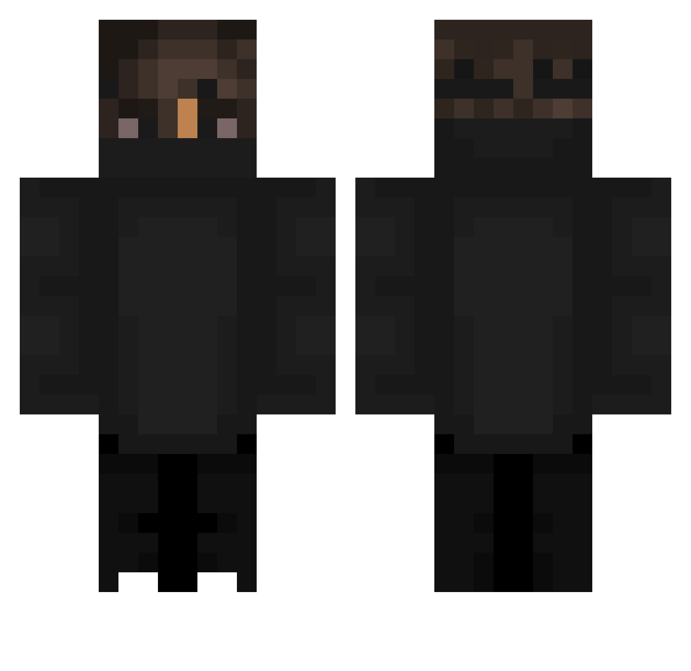 Sheykun Minecraft skin, front and back view