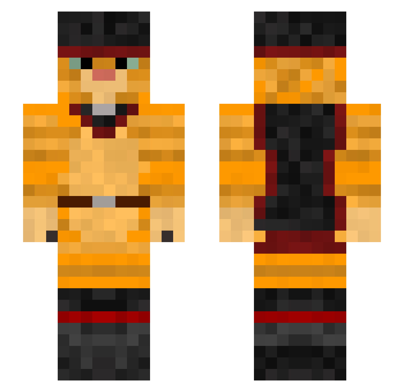 Cc_Aa_tT Minecraft skin, front and back view