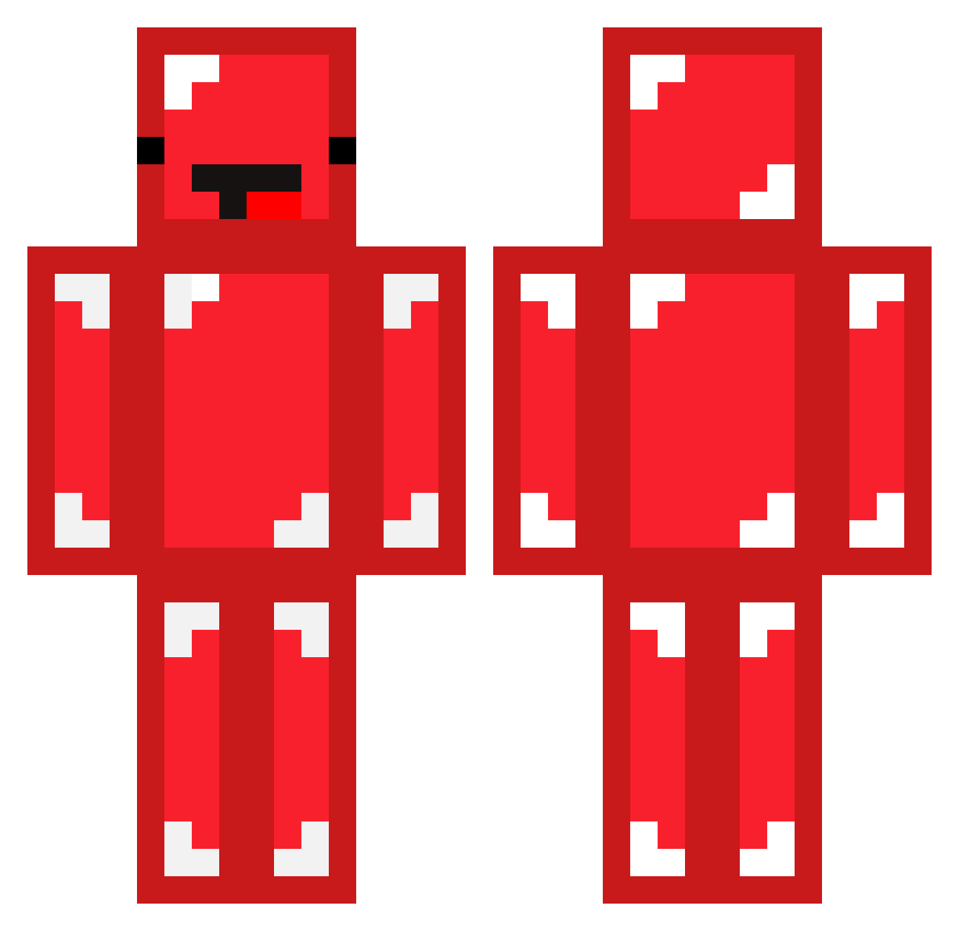 Zoes Minecraft skin, front and back view