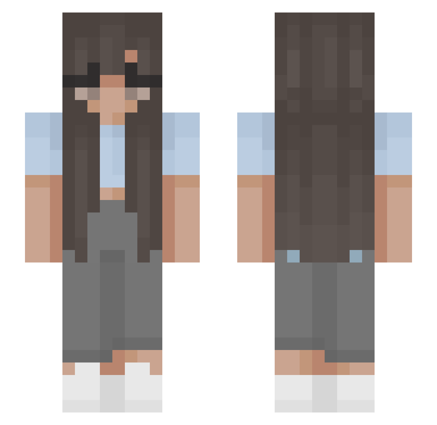 shedders Minecraft skin, front and back view