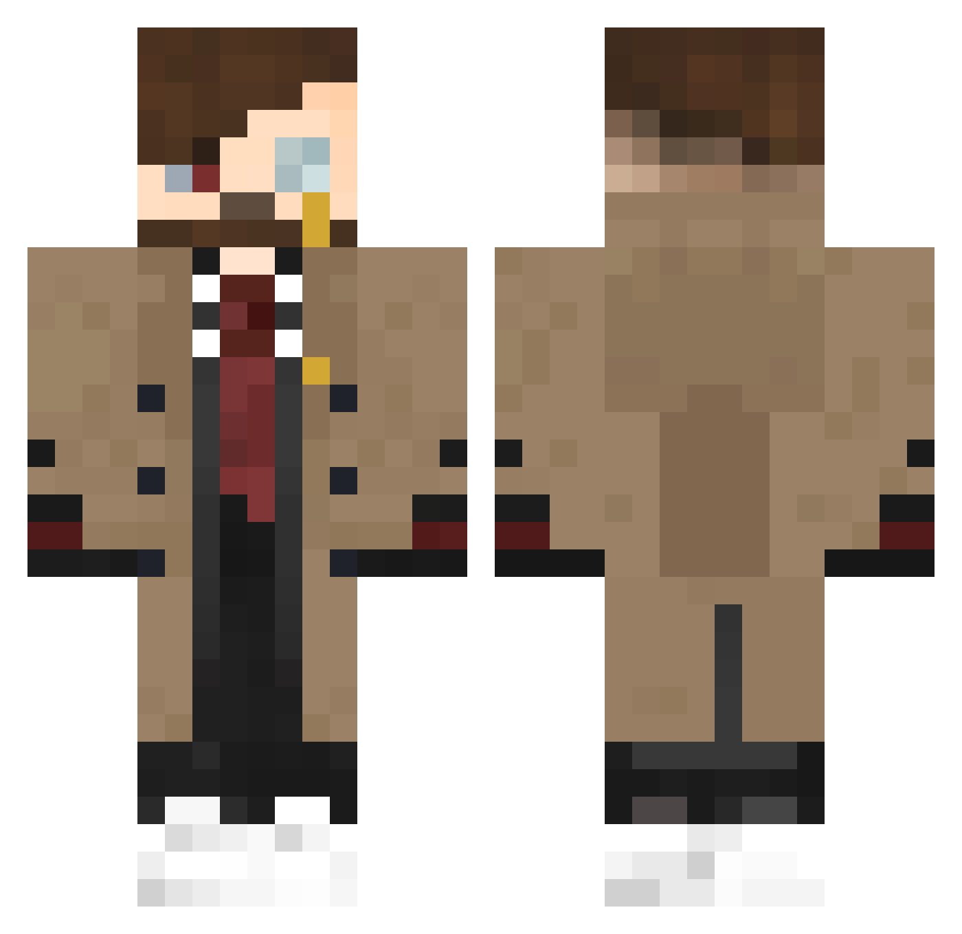 MakeReJoice Minecraft skin, front and back view