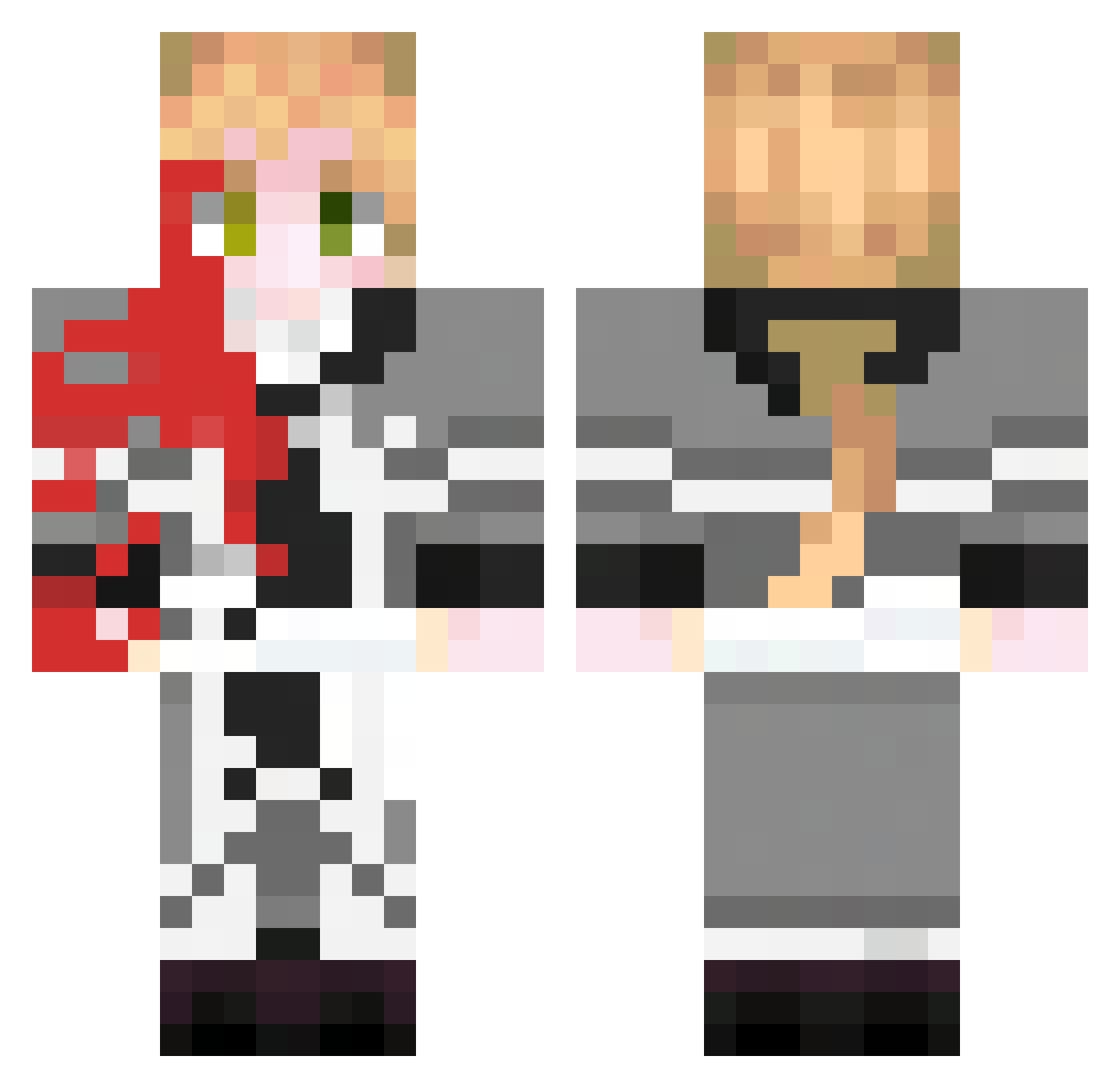 Vingast Minecraft skin, front and back view