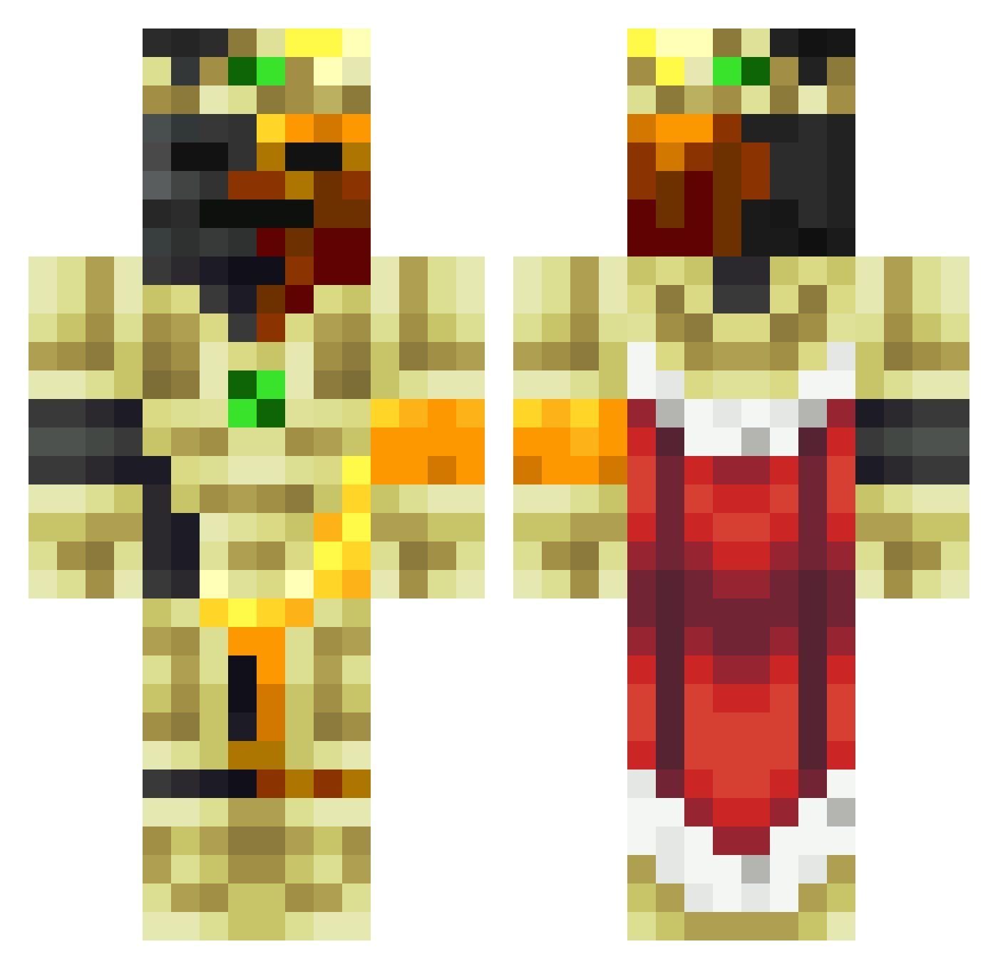 Withrion Minecraft skin, front and back view