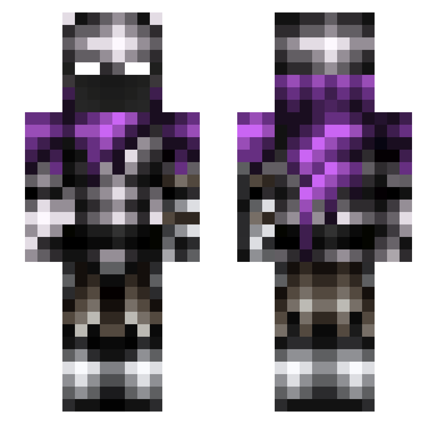 TECHETTE Minecraft skin, front and back view