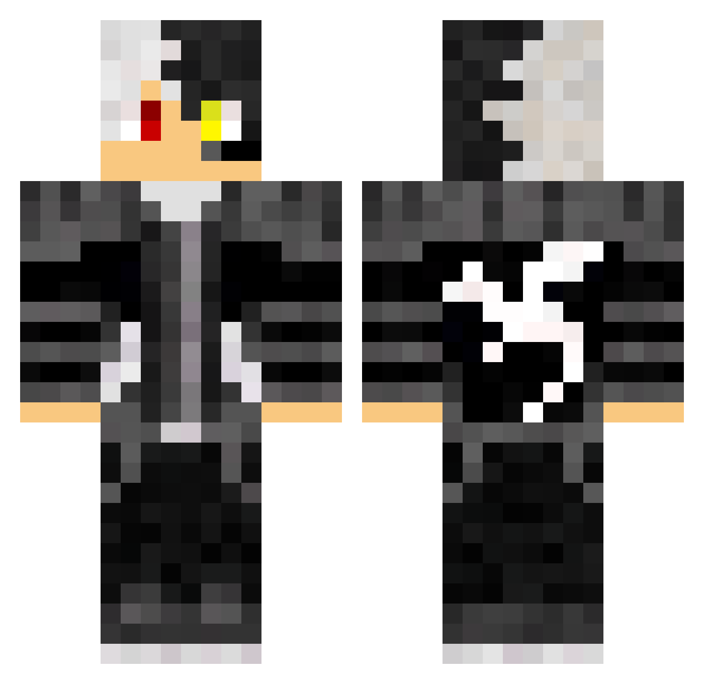m4licious Minecraft skin, front and back view