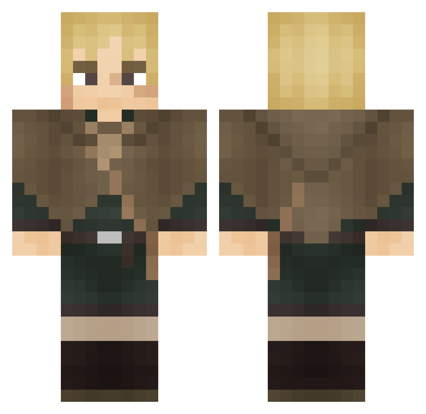 gradada Minecraft skin, front and back view