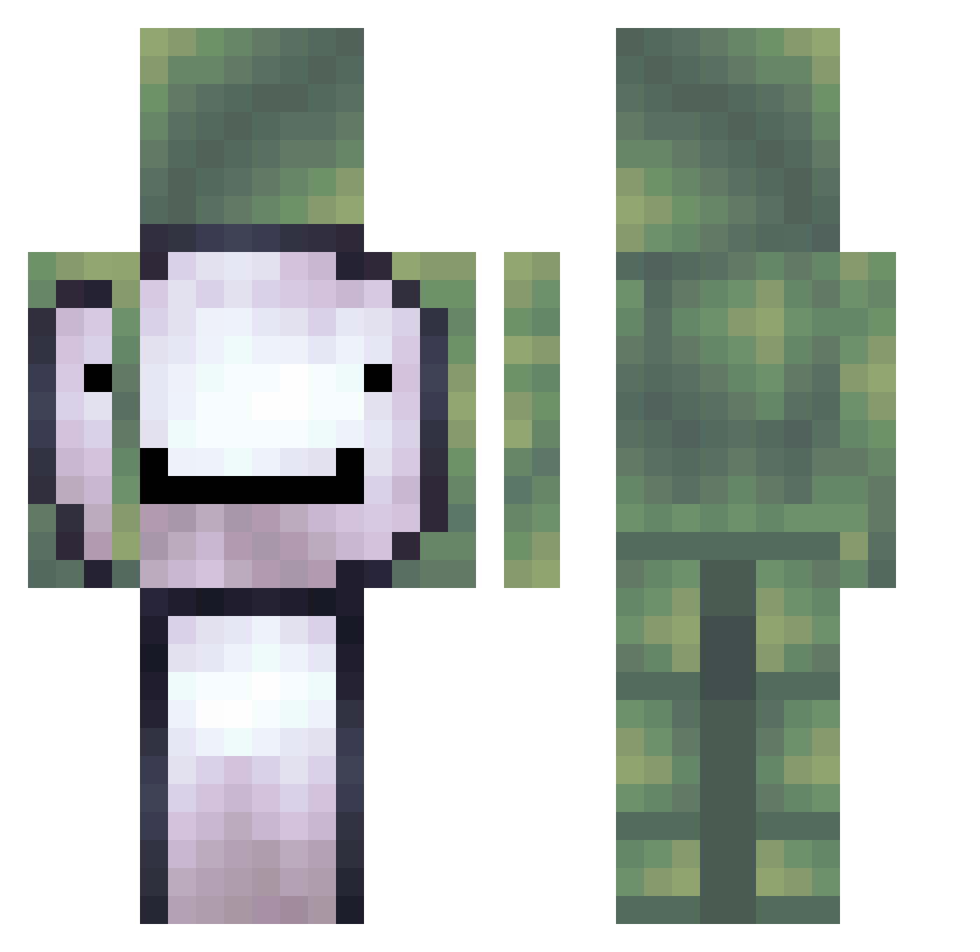 hegumene Minecraft skin, front and back view