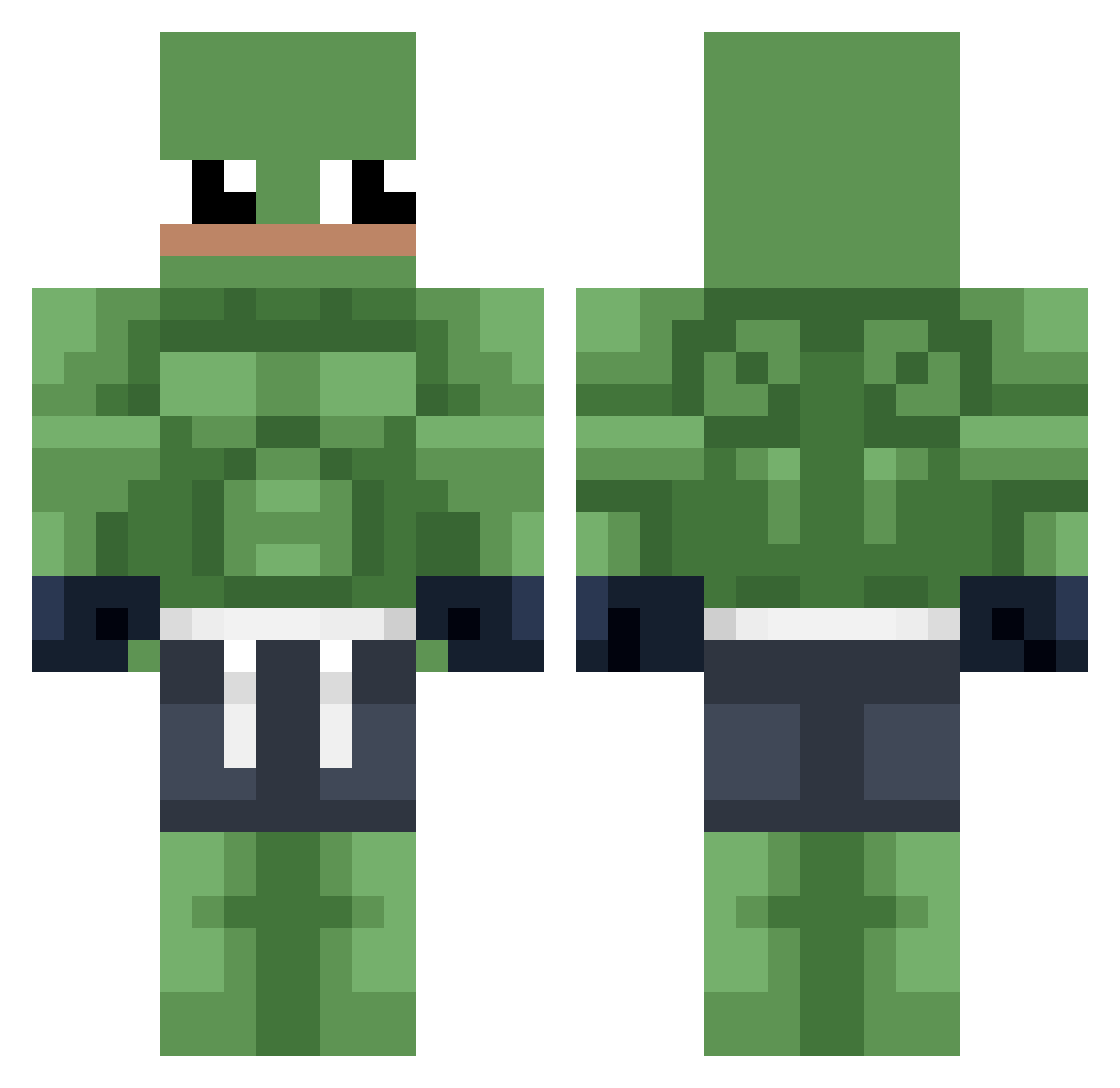 Pepe4432 Minecraft skin, front and back view